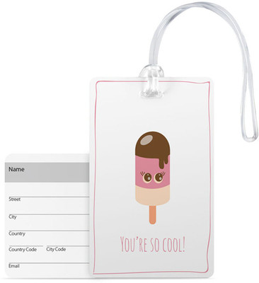 

100yellow Luggage Tags- You’Re So Cool Print Designer Pvc Travel/Bag Tag With Silicon Strap- Ideal For Gift Luggage Tag(Multicolor)
