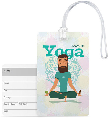 

100yellow Luggage Tags- Love It Yoga Printed High Quality Pvc Tag With Silicon Strap- Ideal For Travel Luggage Tag(Multicolor)