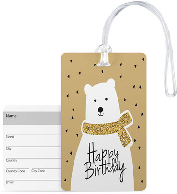 

100yellow Luggage Tags Happy Birthday Printed High Quality Pvc Bag Tag With Silicon Strap -100Yellow Luggage Tag(Multicolor)