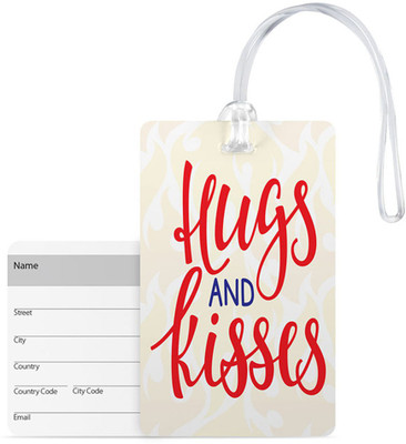 

100yellow Luggage Tags- Hugs & Kisses Print High Quality Pvc Tag With Silicon Strap- Ideal For Gift Luggage Tag(Multicolor)