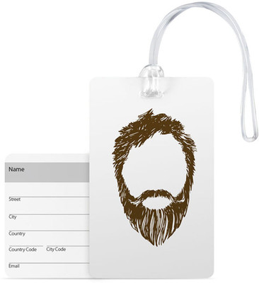 

100yellow Luggage Tags- Designer Beard Print Pvc Bag Tag With Silicon Straps Address Label Luggage Tag(Multicolor)