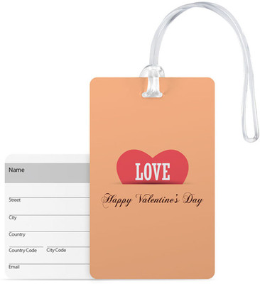 

100yellow Luggage Tags- Happy Valentine Day Printed High Quality Pvc Tag With Silicon Strap- Ideal For Gift Luggage Tag(Multicolor)