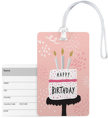 

100yellow Luggage Tags Happy Birthday Print Premium Pvc Bag Tag With Silicon Strap By 100Yellow- For Travel Luggage Tag(Multicolor)