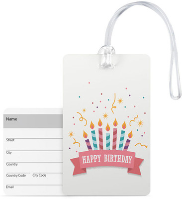 

100yellow Luggage Tags - Happy Birthday Printed Pvc With Silicon Strap Travel/Bag Tag – Ideal For Travel Luggage Tag(Multicolor)
