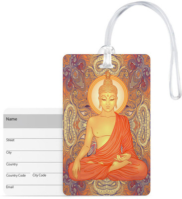 

100yellow Luggage Tags- Lord Buddha Printed High Quality Pvc Tag With Silicon Strap- Ideal For Travel Luggage Tag(Multicolor)