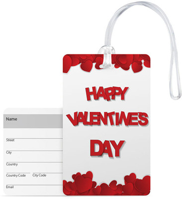 

100yellow Luggage Tags- Happy Valentine Day Printed High Quality Pvc Tag With Silicon Strap- Ideal For Gift Luggage Tag(Multicolor)
