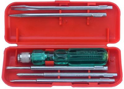 

ILARTE TOOLS 5 Blades screw driver kit set with t Combination Screwdriver Set(Pack of 1), Silver;green