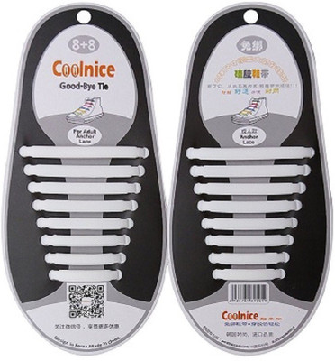 

ShopAis Women\Men Elastic Shoe Laces06 Shoe Lace(White Set of 16)