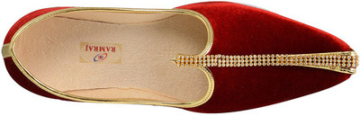 

Ramraj Velvet Wedding & Sherwani Mojari Casuals For Men(Red
