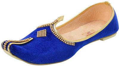 

Ramraj Velvet Wedding & Sherwani Mojari Casuals For Men(Blue