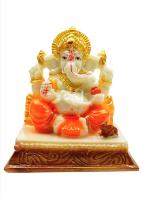 

Smstraders Chowki Ganesh Decorative Showpiece - 8 cm(Polyresin, Multicolor)