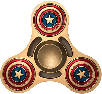 

ravgar Captain America Metal Tri Fidget Spinner With Spins Of More Than 2 Mins – Extremely Good Quality(Gold)