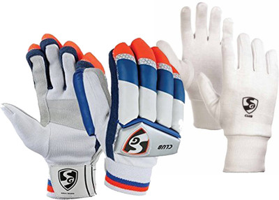 

SG Club Batting Gloves + Club Inner Gloves Batting Gloves (Boys, Multicolor), White