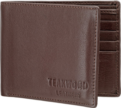 

Teakwood Men Brown Genuine Leather Wallet(11 Card Slots)