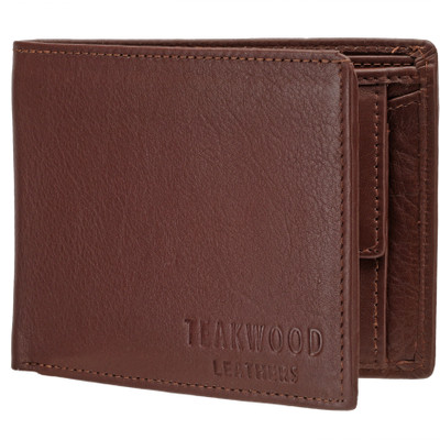 Teakwood Men Brown Genuine Leather Wallet(5 Card Slots)
