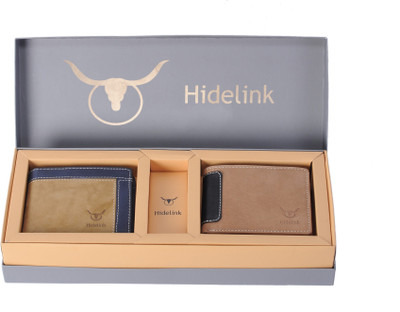 

Hidelink Men Multicolor Genuine Leather Wallet(5 Card Slots), Brown & khaki