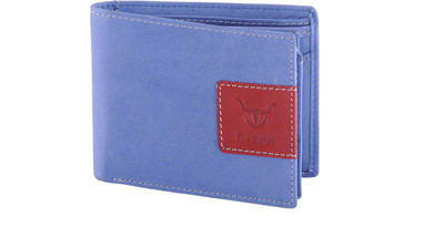 

Hidelink Men Blue Genuine Leather Wallet(6 Card Slots)