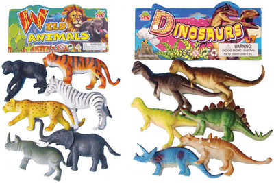 

Myra Combo of Wild Animals & Dinosaur Figures Set(Multicolor)