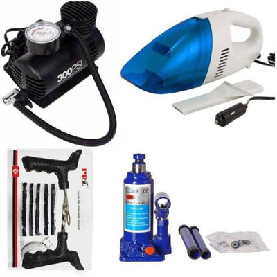 

HiGHpower car air pump, vacuum cleaner, 3 tons jack, puncture kit Combo