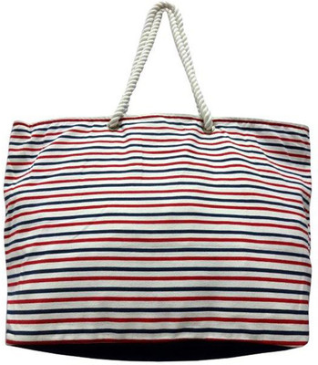 

PATOOTIE Multi Stripe Shopper Bag Multipurpose Bag(White, 5 L)
