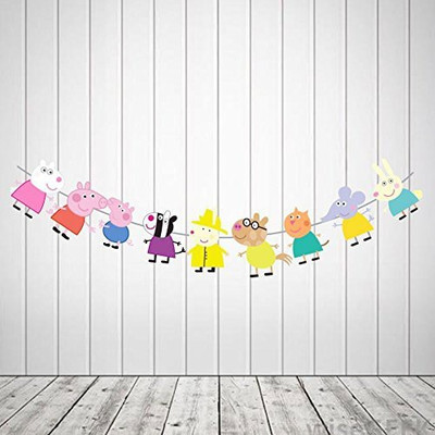 PARTY PROPZ BIRTHDAY DECORATION/ CHARACTER BUNTING 8 FT SET OF 1/PEPPA PIG PARTY SUPPLIES Banner(7 ft, Pack of 1)