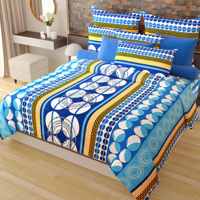 70% OFF on Home Candy 144 TC Cotton Double Geometric Bedsheet(1 Double Bedsheet, 2 Pillow Covers, Blue) 70% OFF on Home Candy 144 TC Cotton Double Geometric Bedsheet(1 Double Bedsheet, 2 Pillow Covers, Blue)