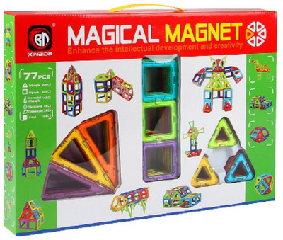 

Powerpak Magical Magnet-77pcs Magnetic Building Blocks Learning Toy for kids (No.705)(Multicolor)