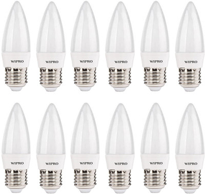 Wipro 3 W Candle E27 LED Bulb(Yellow, Pack of 10)