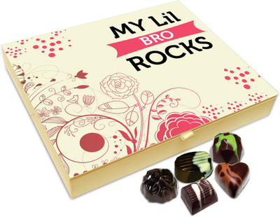 

Chocholik Rakhi Gift - My Little Brother Rocks Chocolate Box For Brother / Sister - 20pc Truffles(240 g)