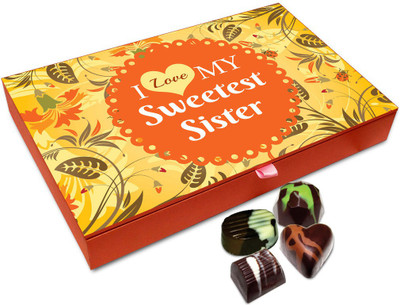 

Chocholik Rakhi Gift - I Love My Little Sweet Sister Chocolate Box For Brother / Sister - 12pc Truffles(144 g)