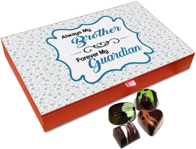 

Chocholik Rakhi Gift Box - My Brother Will Always Remain My Guardian Chocolate Box For Brother / Sister - 12pc Truffles(144 g)