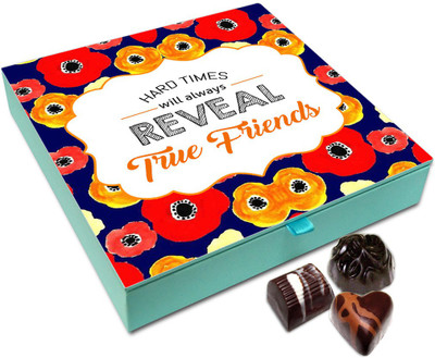 

Chocholik Friendship Gift Box - Hard Time reveal True Friendship Chocolate Box For Friends - 9pc Truffles(108 g)