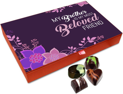 

Chocholik Rakhi Gift - My Brother Is My Most Beloved Friend Chocolate Box For Brother / Sister - 12pc Truffles(144 g)