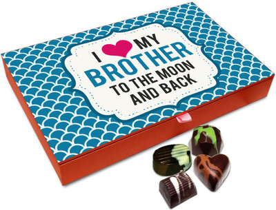 

Chocholik Rakhi Gift - I Love MY Brother To The Moon And Back Chocolate Box For Brother / Sister - 12pc Truffles(144 g)