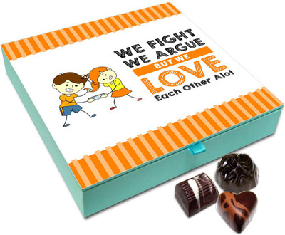 

Chocholik Rakhi Gift - We Love Each Other A Lot Chocolate Box For Brother / Sister - 9pc Truffles(108 g)