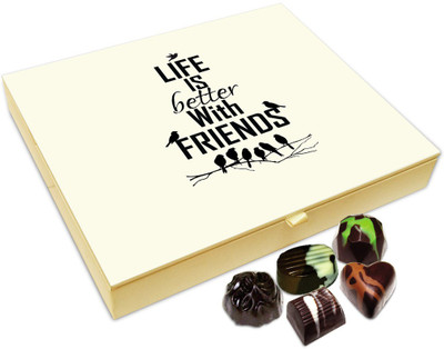 Chocholik Friendship Gift Box - Life Is Always Amazing With Crazy Friends Chocolate Box For Friends - 20pc Truffles(240 g)