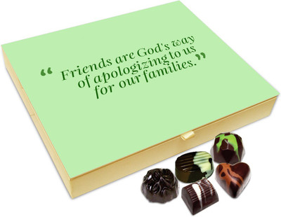

Chocholik Friendship Gift Box - Friends Are God's Way Of Apologizing Chocolate Box For Friends - 20pc Truffles(240 g)