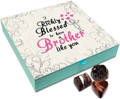 

Chocholik Rakhi Gift - Blessed To Have A Brother Like You Chocolate Box For Brother / Sister - 9pc Truffles(108 g)