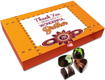 

Chocholik Rakhi Gift Box - Big Hug To My Awesome Brother Chocolate Box For Brother / Sister - 12pc Truffles(144 g)