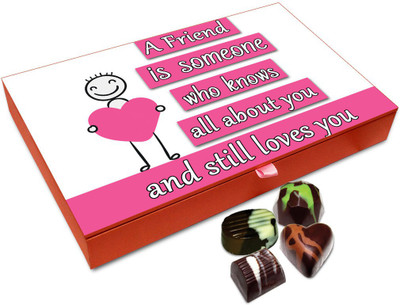 

Chocholik Friendship Gift Box - A Friend Knows All About You And Still Likes You Chocolate Box For Friends - 12pc Truffles(144 g)