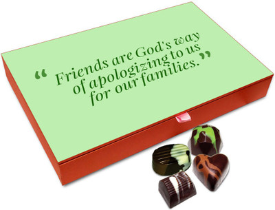 

Chocholik Friendship Gift Box - Friends Are God's Way Of Apologizing Chocolate Box For Friends - 12pc Truffles(144 g)