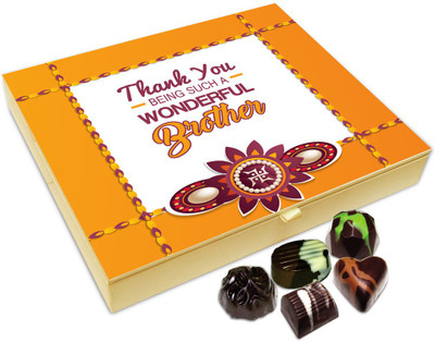 

Chocholik Rakhi Gift Box - Big Hug To My Awesome Brother Chocolate Box For Brother / Sister - 20pc Truffles(240 g)