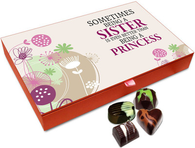 

Chocholik Rakhi Gift Box - Being A Sister Is Better Than Being Anything Else Chocolate Box For Brother / Sister - 12pc Truffles(144 g)