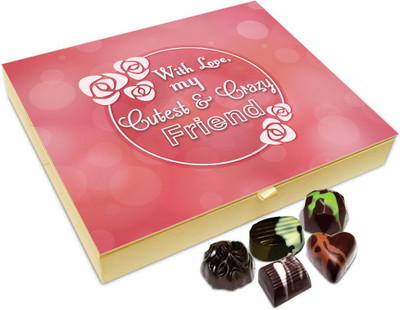

Chocholik Friendship Gift Box - Love You My Cutest Friend Chocolate Box For Friends - 20pc Truffles(240 g)
