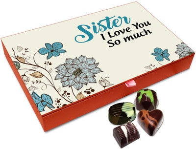 

Chocholik Rakhi Gift Box - I Love You MY Sweetest Sister Chocolate Box For Brother / Sister - 12pc Truffles(144 g)