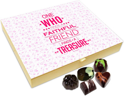 

Chocholik Friendship Gift Box - A Faithful Friend Is Like Treasure Chocolate Box For Friends - 20pc Truffles(240 g)