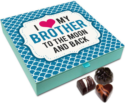 

Chocholik Rakhi Gift - I Love MY Brother To The Moon And Back Chocolate Box For Brother / Sister - 9pc Truffles(108 g)