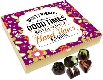 

Chocholik Friendship Gift Box - Best Friends Make Hard Time Easier Chocolate Box For Friends - 20pc Truffles(240 g)