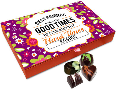 

Chocholik Friendship Gift Box - Best Friends Make Hard Time Easier Chocolate Box For Friends - 12pc Truffles(144 g)