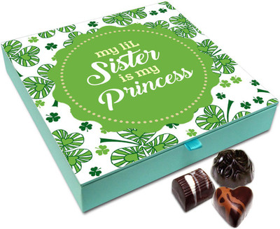 

Chocholik Rakhi Gift Box - My Little Sister Is My Princess Chocolate Box For Brother / Sister - 9pc Truffles(108 g)